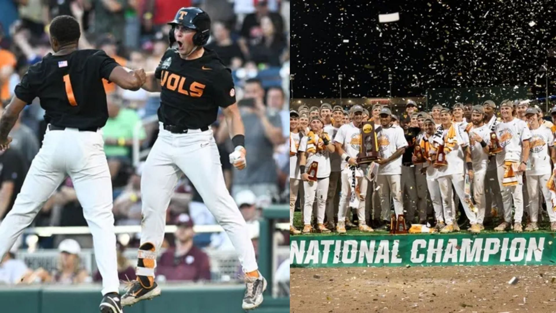 The Tennessee Volunteers won their first-ever national baseball title with a 6-5 win over the Texas A&amp;M Aggies in Game 3 of the College World Series final on Moinday at the Charles Schwab Field in Omaha, Nebraska. (Image Source: IMAGN)