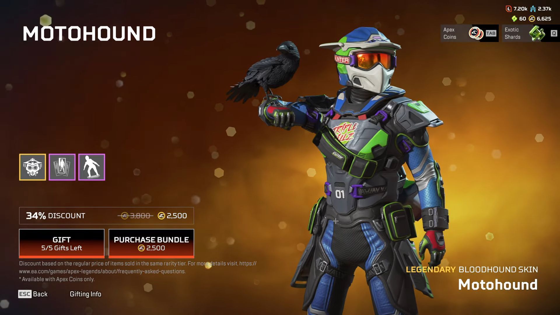 Motohound Legendary Bloodhound Skin in Apex Legends (Image via Respawn Entertainment, @HYPERMYST/YouTube)