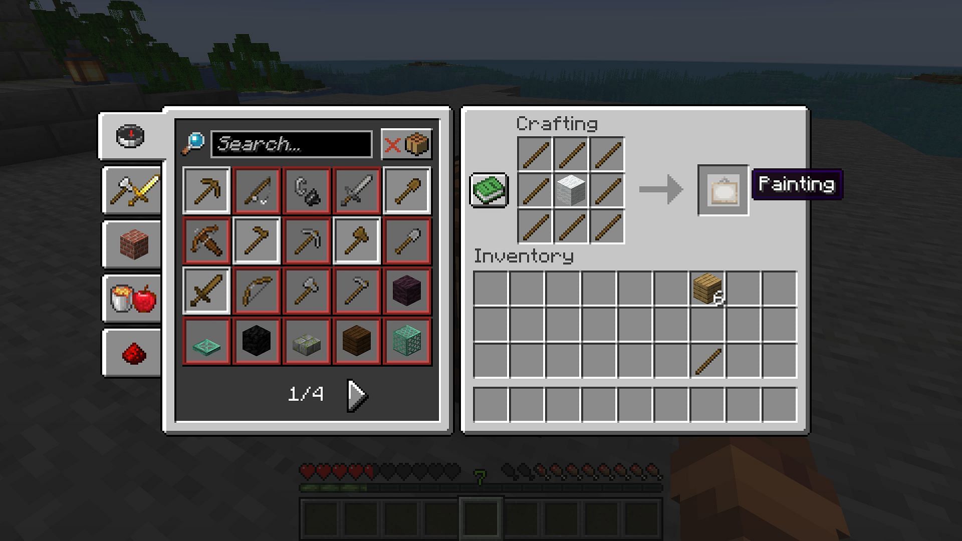 The crafting recipe for paintings (Image via Mojang)