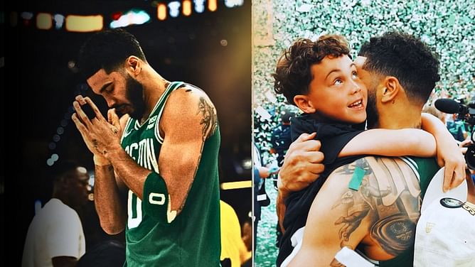 "Forever" - Jayson Tatum shares unforgettable moment with son Deuce amidst championship celebrations