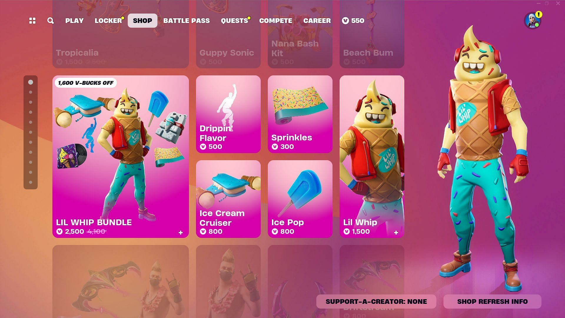You can now purchase Lil Whip skin in Fortnite (Image via Epic Games)