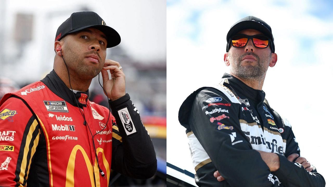 NASCAR drivers Bubba Wallace and Aric Almirola 