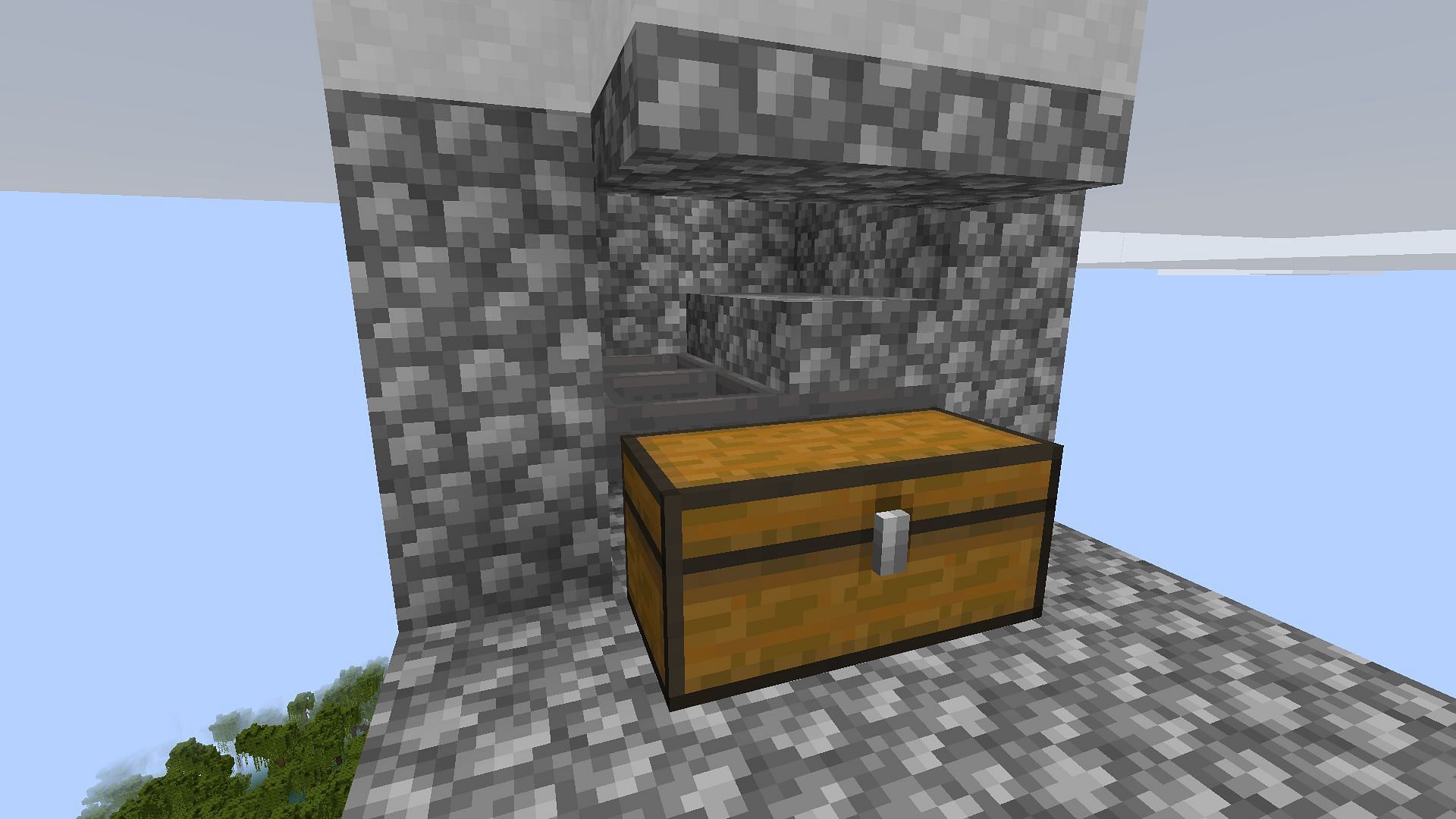 The collection chamber with half the slabs added in (Image via Mojang)