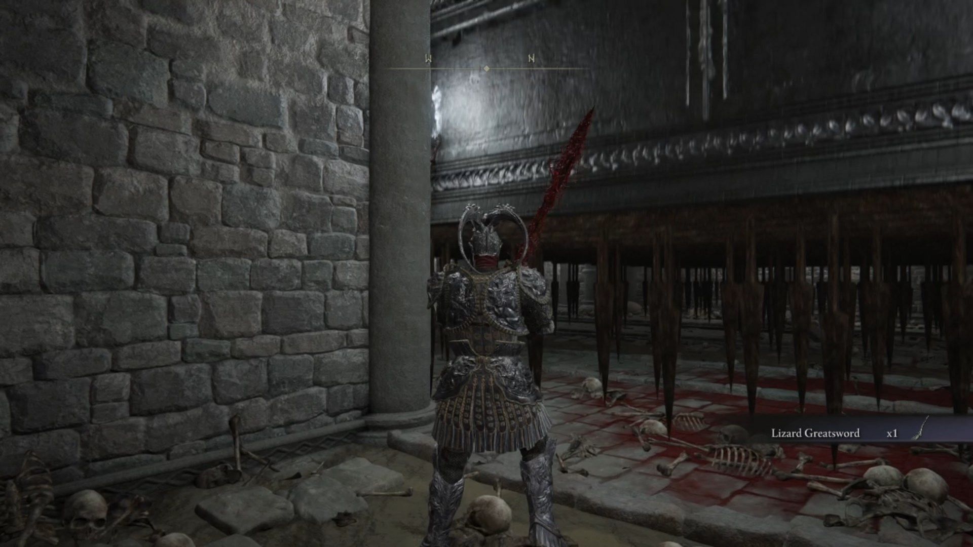 Avoid the spiked platform by moving to the space on the left (Image via FromSoftware)