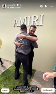 Marcus congratulates Mike Amiri for the glamorous event