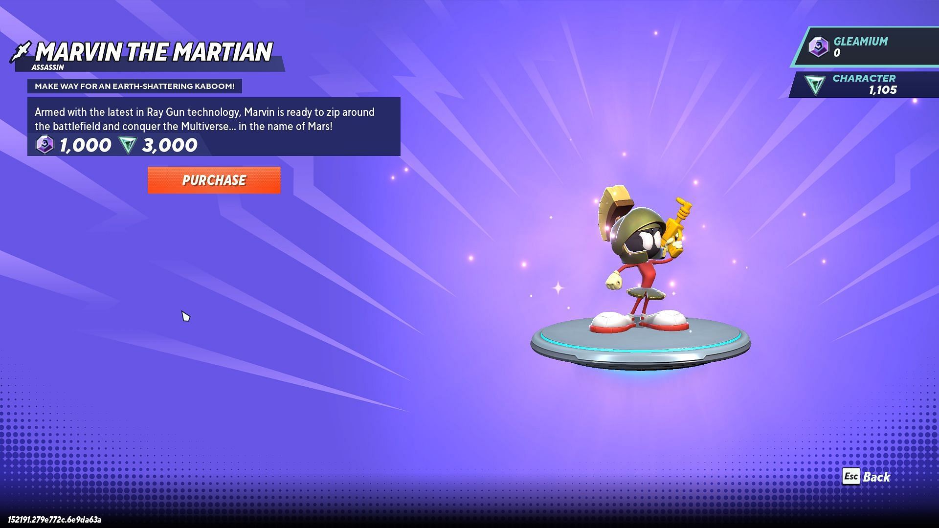 You can unlock Marvin the Martian using Fighter currency or Gleamium (Image via Player First Games)