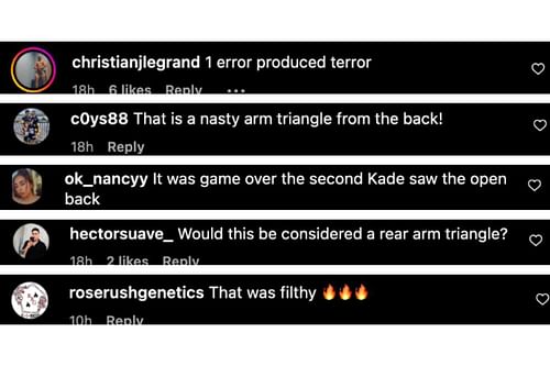 Screenshot of fans' comments