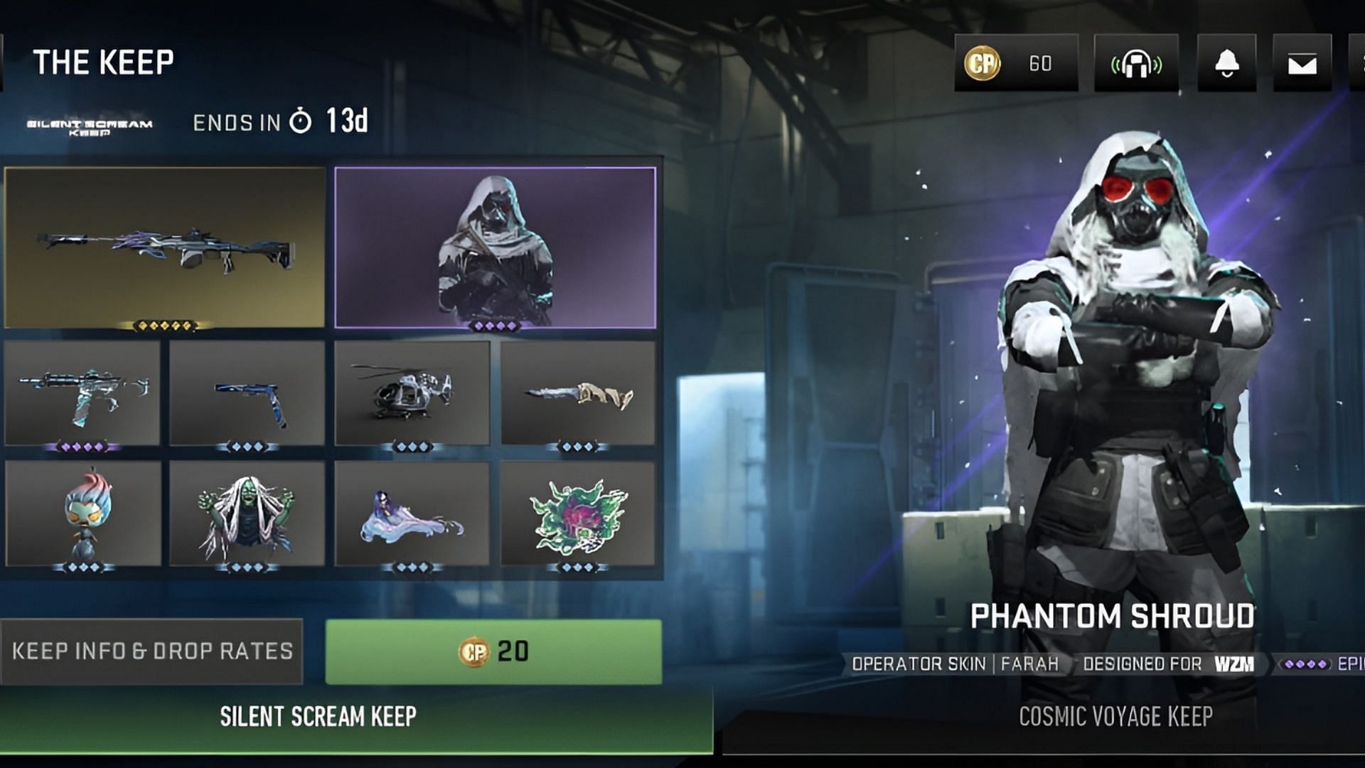 Phantom Shroud Operator Skin in Warzone Mobile(Image via Activision)