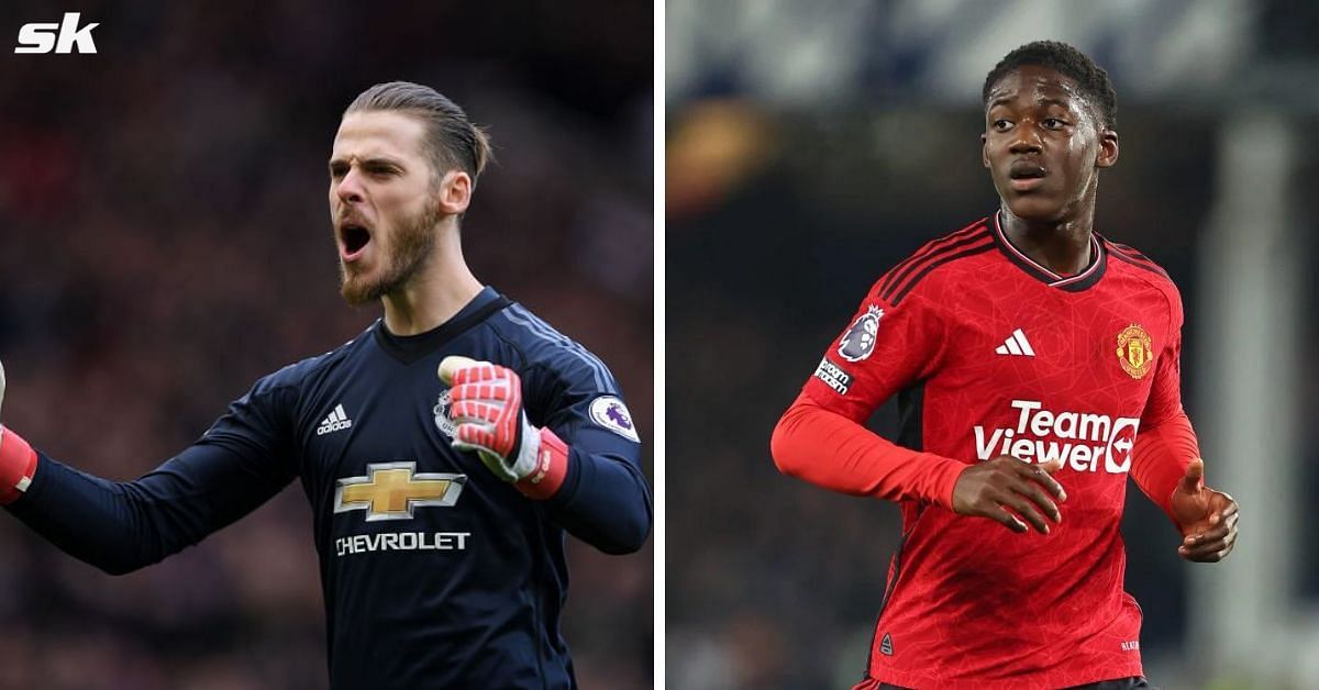 David de Gea (left) and Kobbie Mainoo