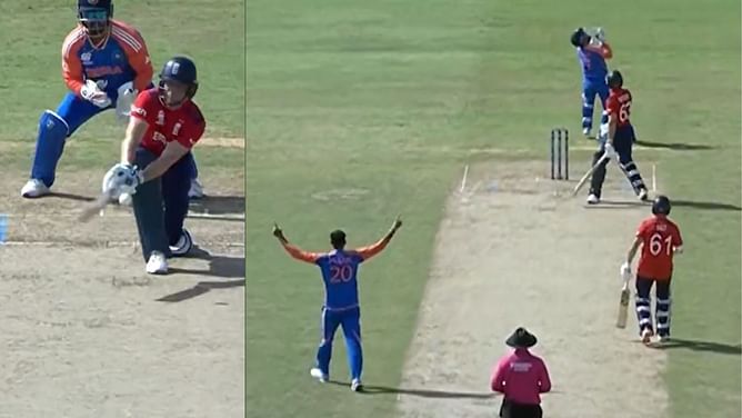 [Watch] Axar Patel gets the big fish as Jos Buttler departs during IND vs ENG T20 World Cup semifinal