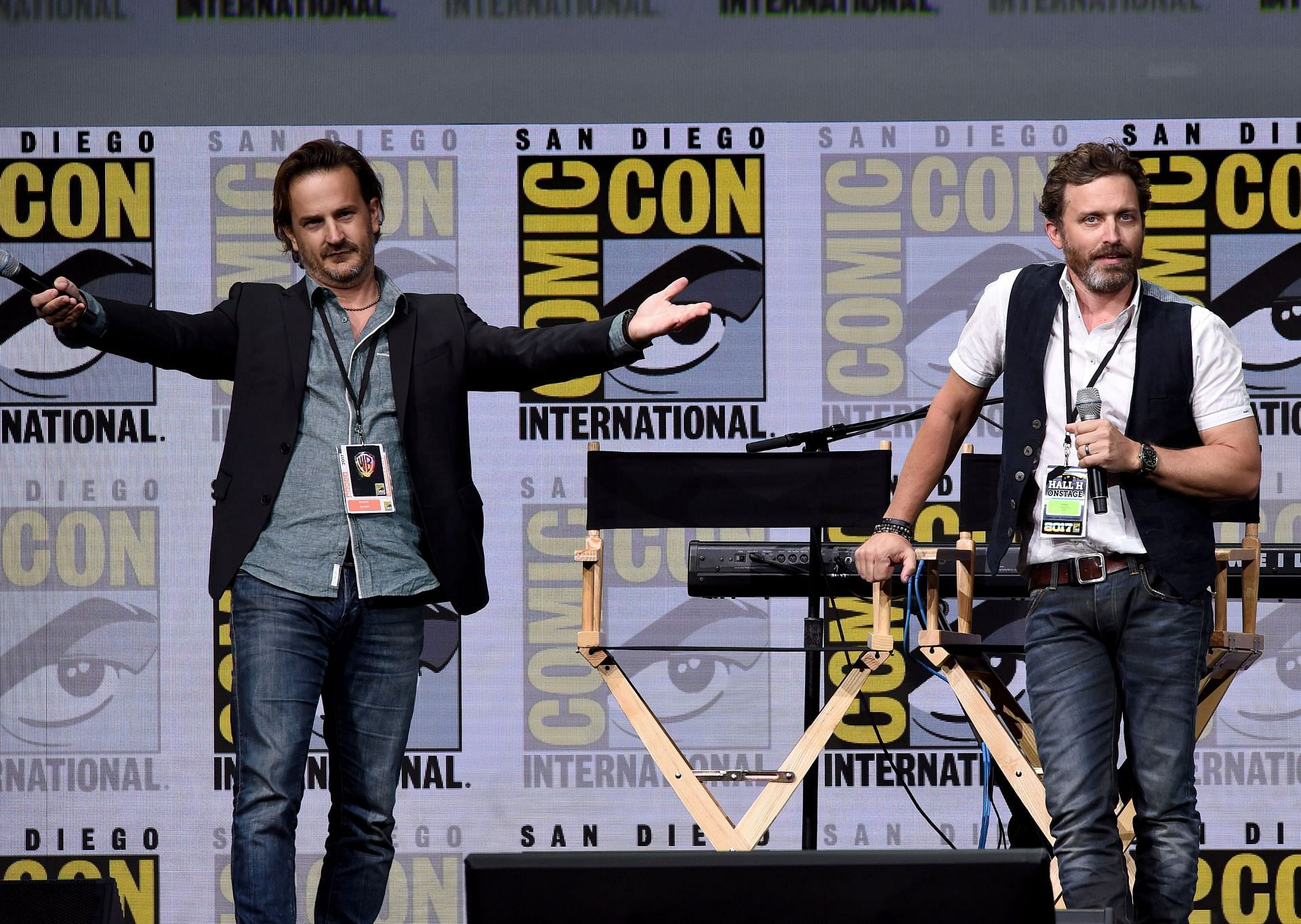 Rob Benedict (right) on Comic-Con International 2017 - &quot;Supernatural&quot; Panel (image via Getty)