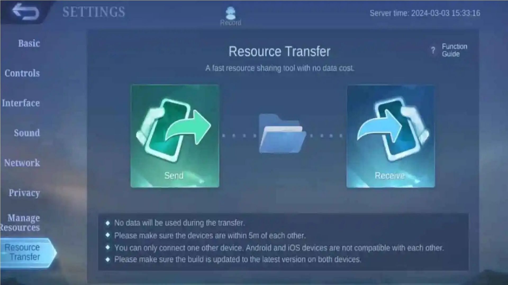 Remember these rules for resource transfer in MLBB (Image via Moonton Games)