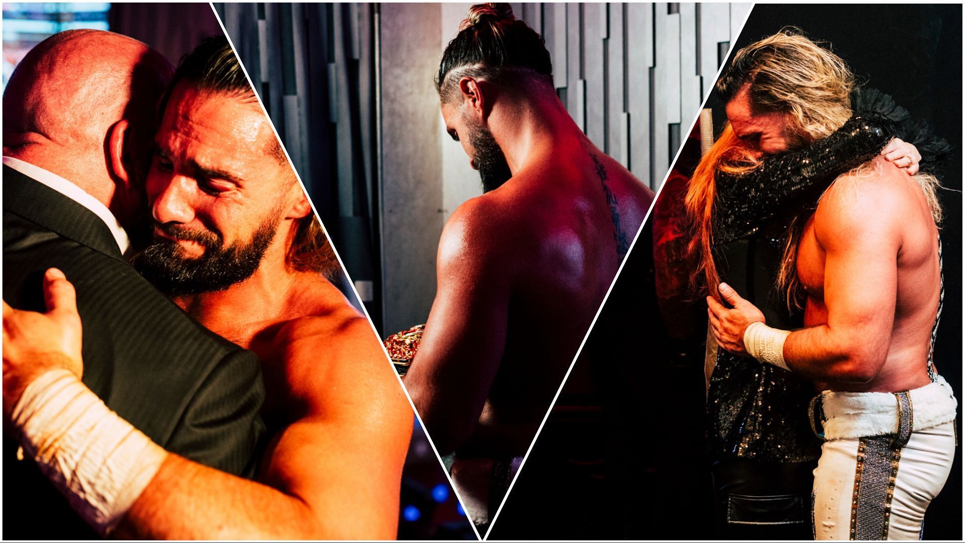 Seth Rollins at WWE WrestleMania XL with Triple H and Becky Lynch
