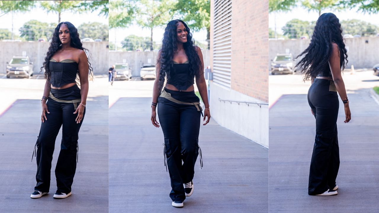 In Photos: Kalani Brown nails latest trend in all-black top and cargo ...