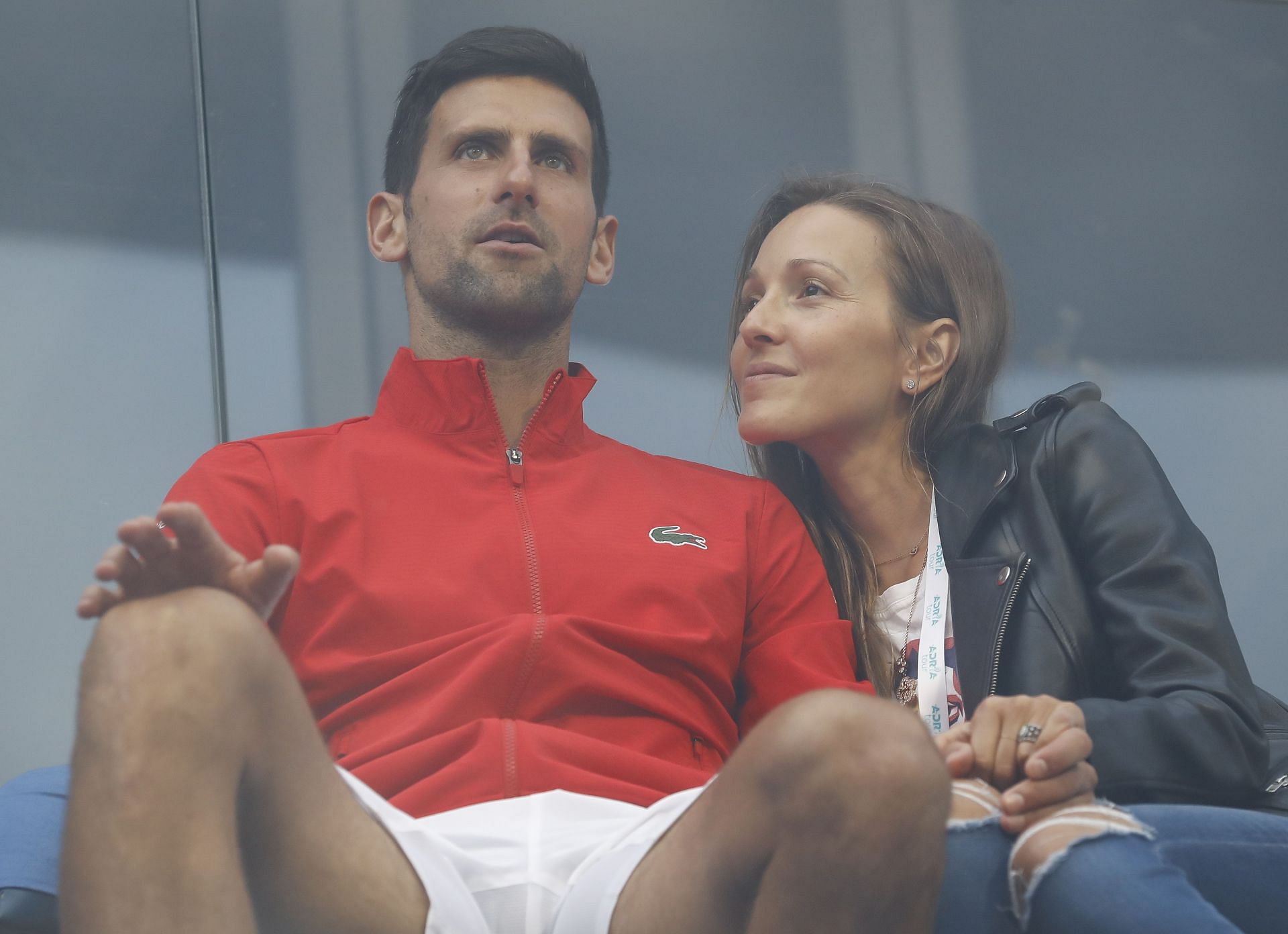 Novak Djokovic with his wife Jelena at the 2020 Adria Tour