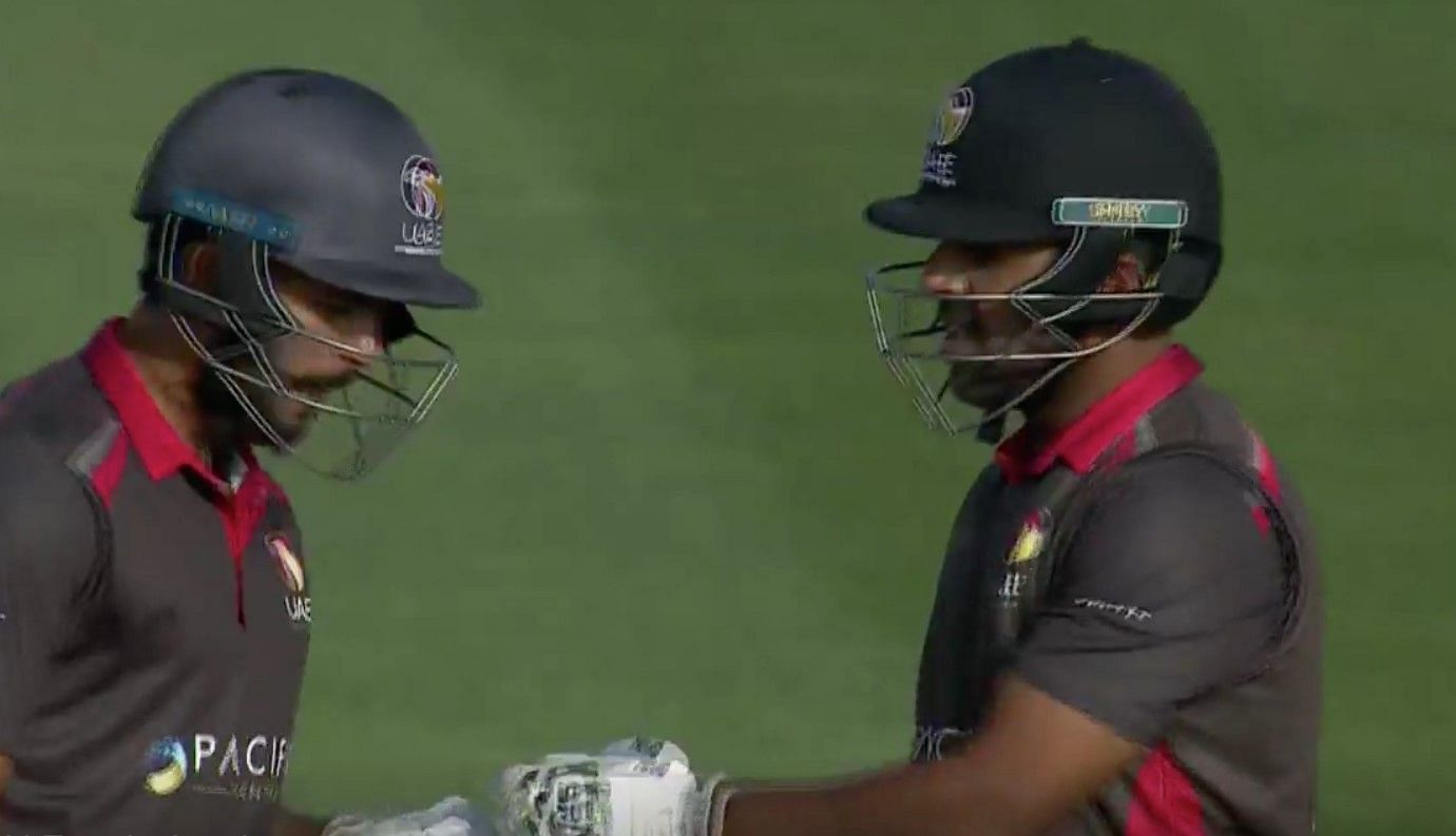 यूएई के मोहम्मद उस्मान (बाएं) ने लिया संन्यास (Photo Credit - @EmiratesCricket)