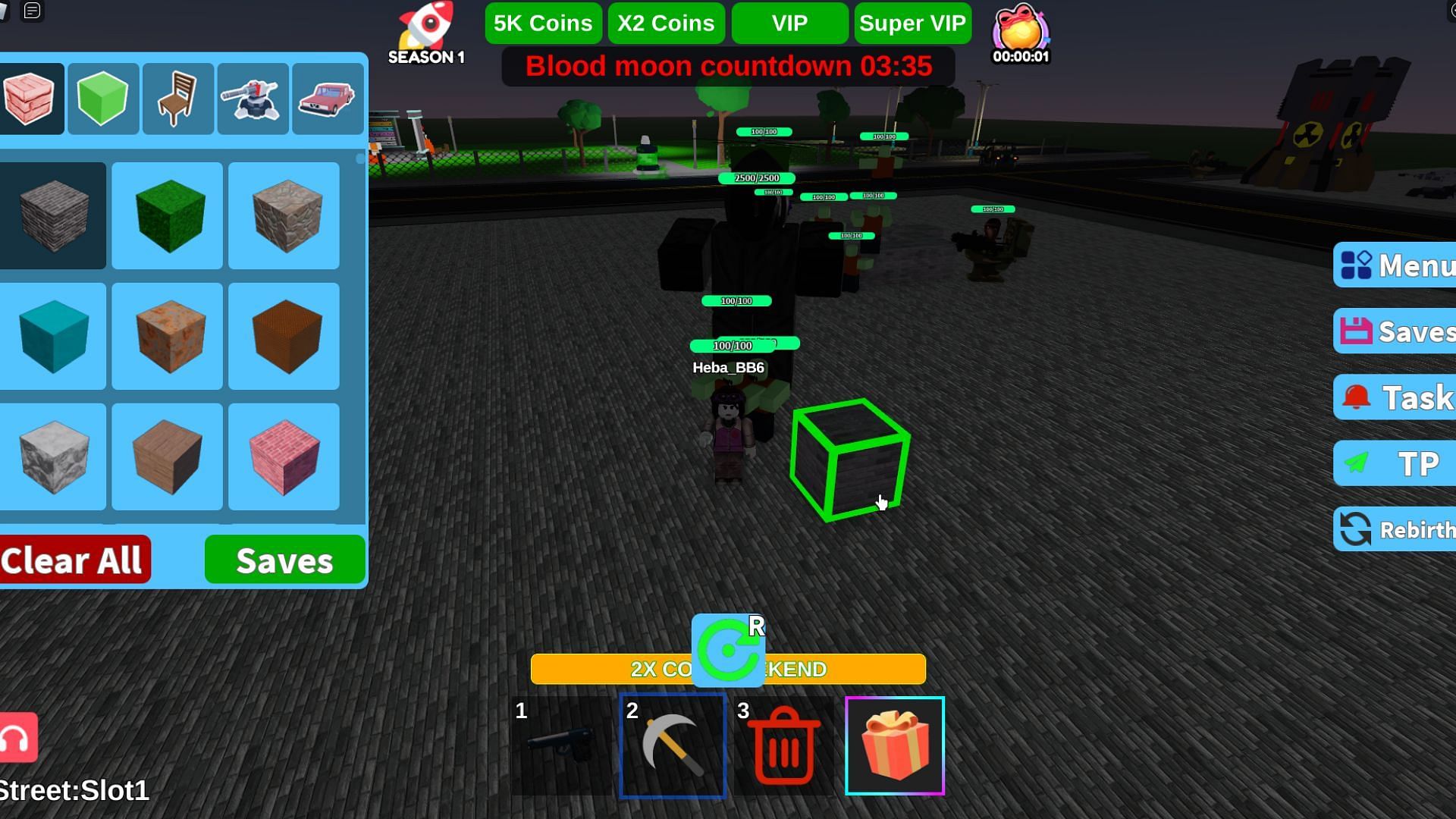 Build a tower to defend yourself in Build Tower Simulator (Image via Roblox)