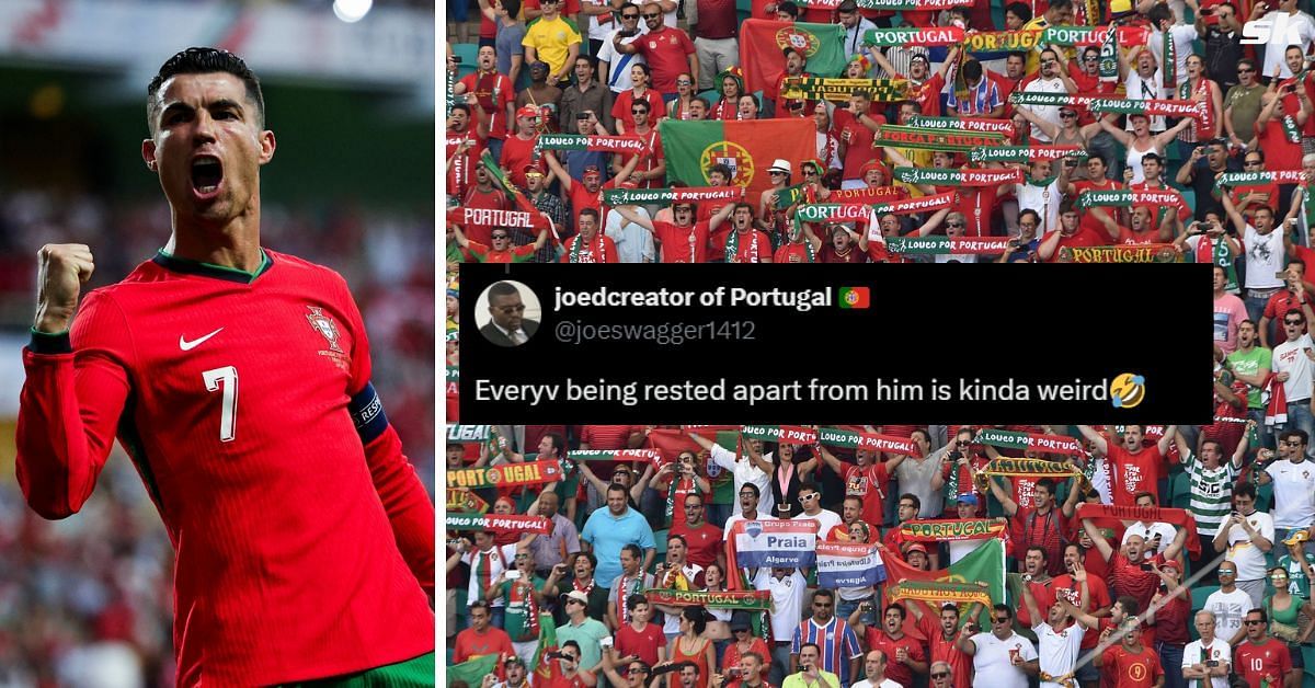 Portugal fans react as Cristiano Ronaldo starts for the Selecao against Georgia (Image via Getty)