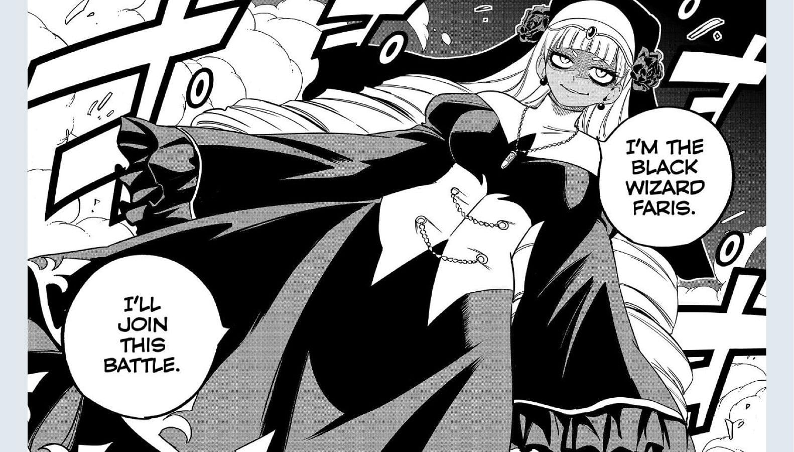 Black Wizard Faris as seen in the manga series (Image via Kodansha)