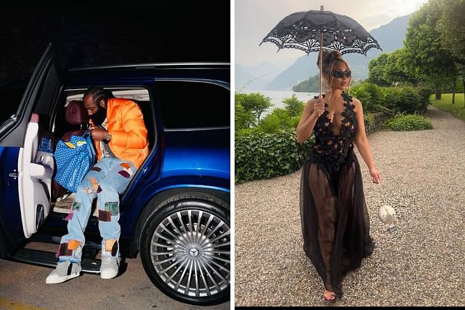 In Photos: James Harden's girlfriend Paije Speights turns heads in sheer maxi black dress and umbrella from Rajon Rondo wedding