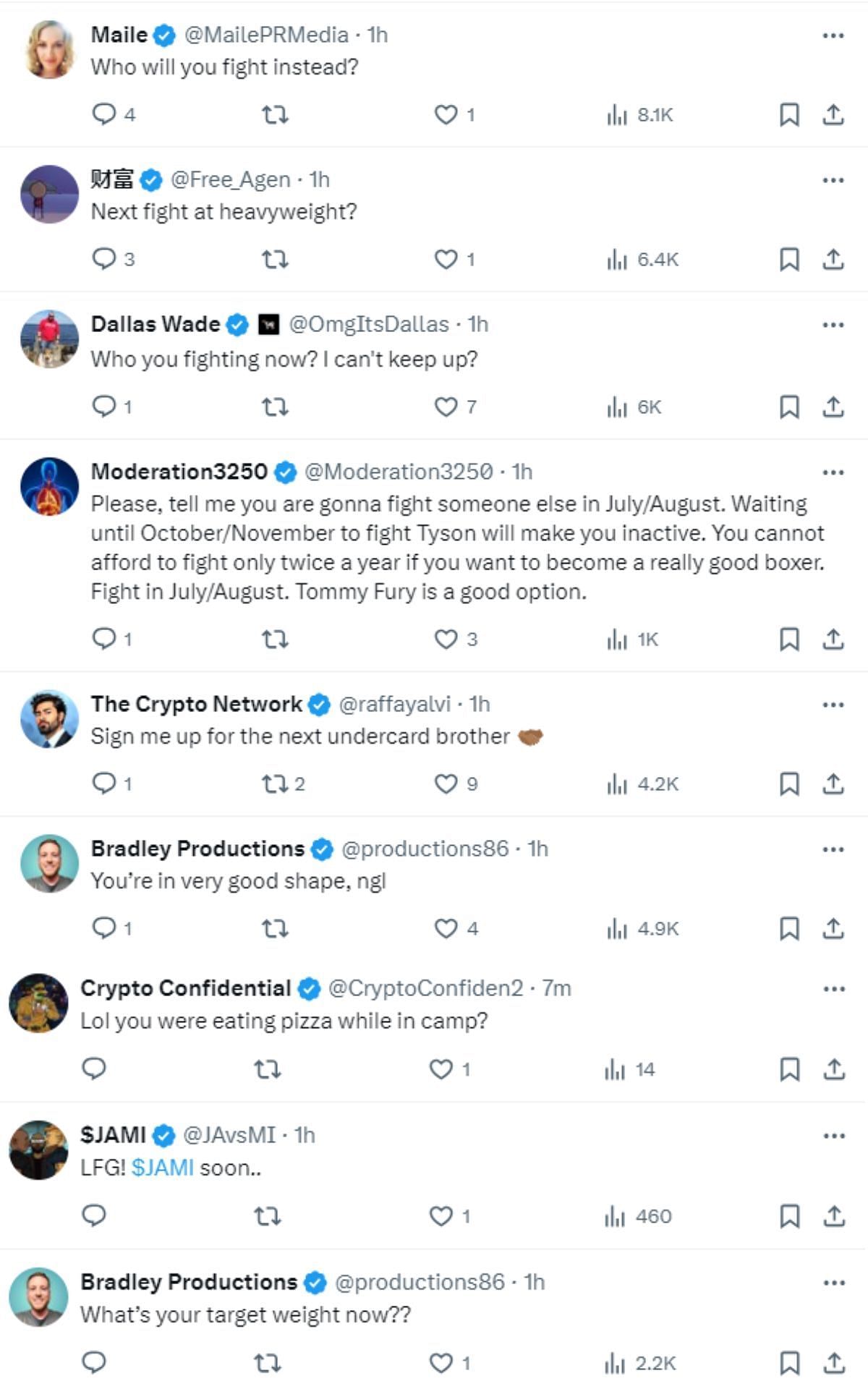 Fan comments on Jake Paul&#039;s tweet. [Image credit: @jakepaul on X]