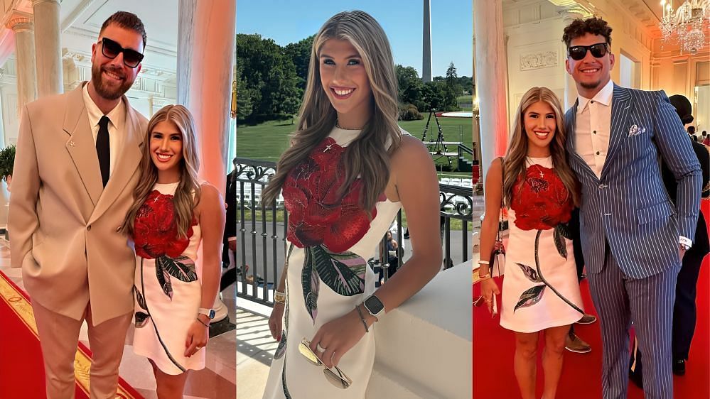 IN PHOTOS: Chiefs heiress Ava Hunt dons $695 Alice + Olivia outfit at White House visit with Patrick Mahomes, Travis Kelce