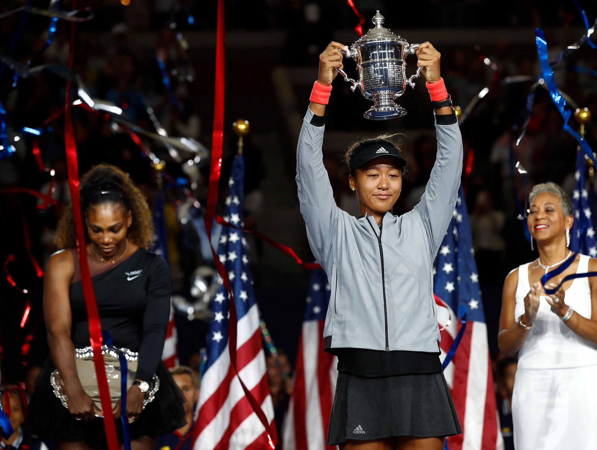 Naomi Osaka after winning the 2018 US Open, Serena Williams was the runners up