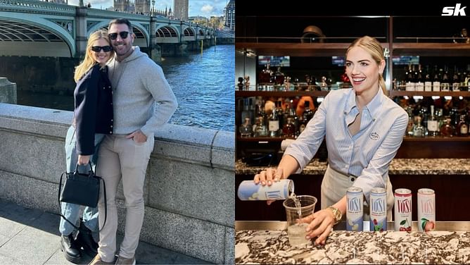 PHOTO: Justin Verlander's wife Kate Upton rocks Astros colors, orange blouse & white pencil skirt at Minute Maid Park