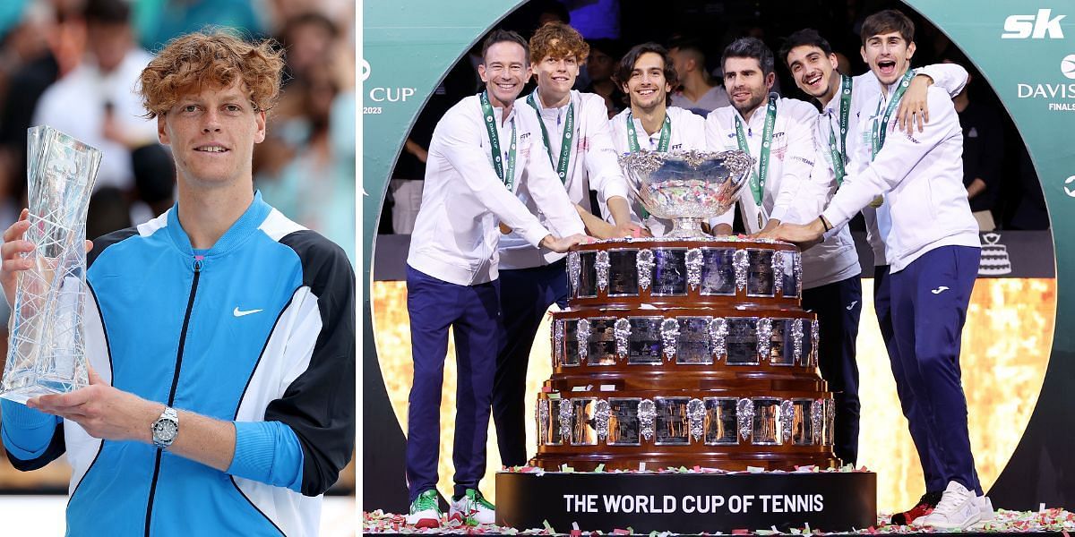 Jannik Sinner(L), Italian Davis Cup team (Source: Getty)