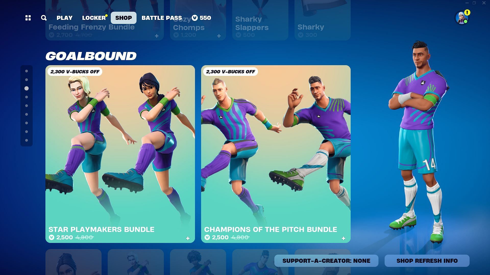 You can now purchase the Champions Of The Pitch Bundle in Fortnite (Image via Epic Games)