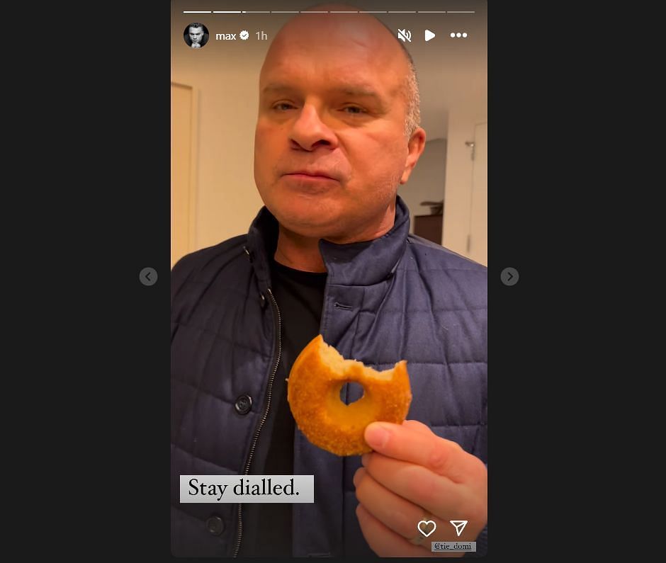 Tie Domi enjoys a donut. | Source: Max Domi on Instagram