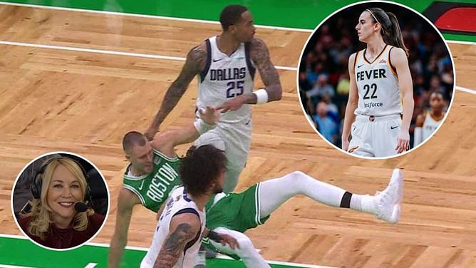 Doris Burke hilariously digs at Caitlin Clark's media attention as P.J. Washington manhandles Kristaps Porzingis