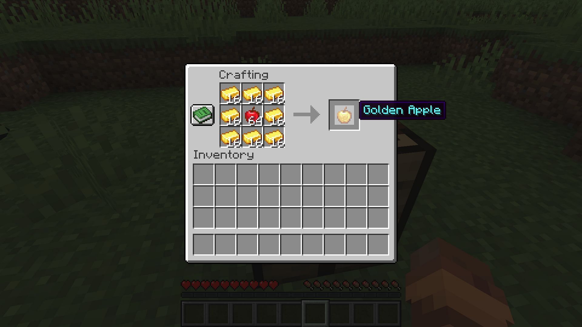 The crafting recipe for golden apples (Image via Mojang)