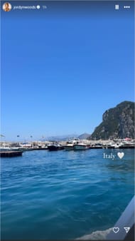 Jordyn Woods shares stories with Karl-Anthony Towns in Italy (Credit: IG/jordynwoods)