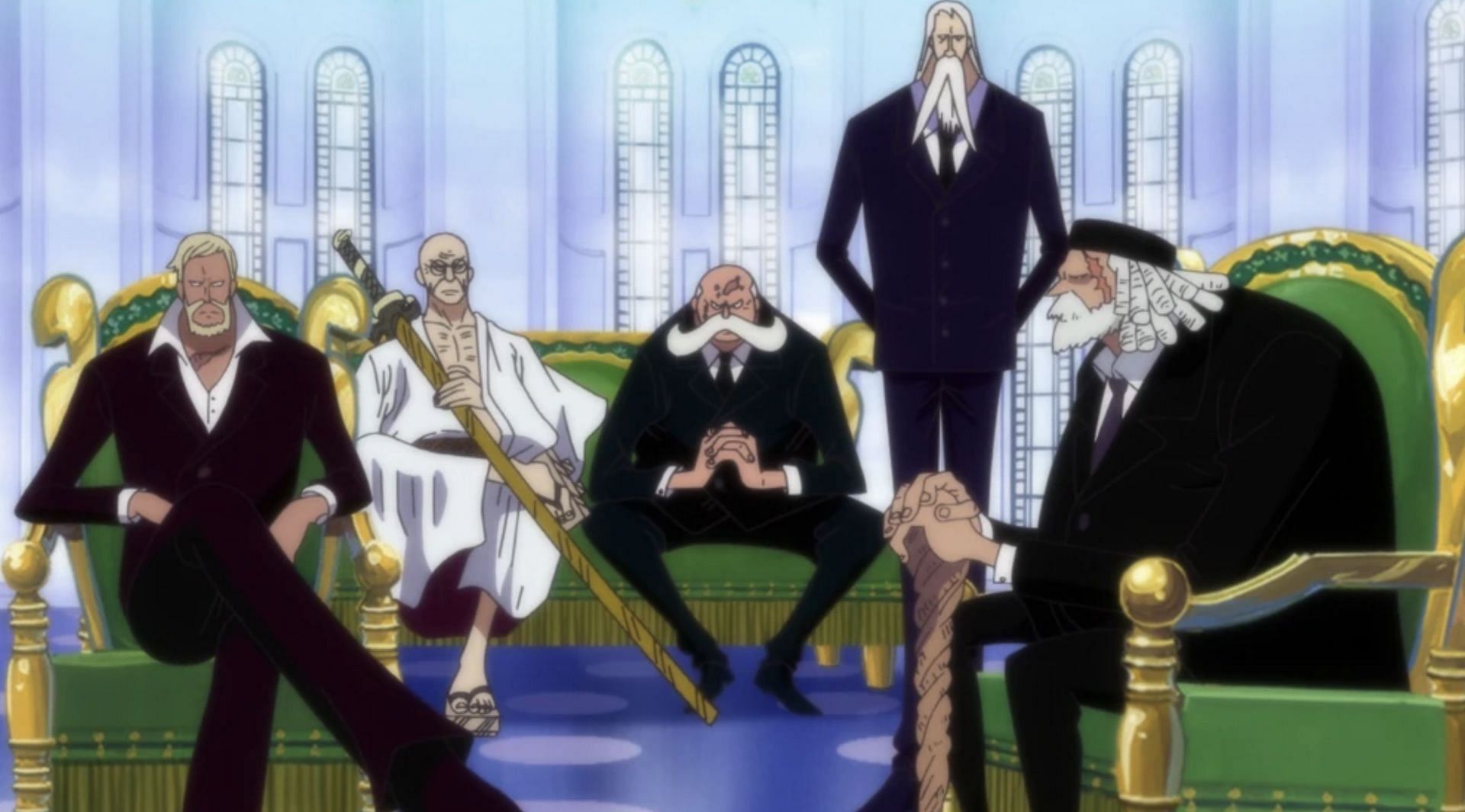Five Elders as seen in anime (Image via Toei Animation)