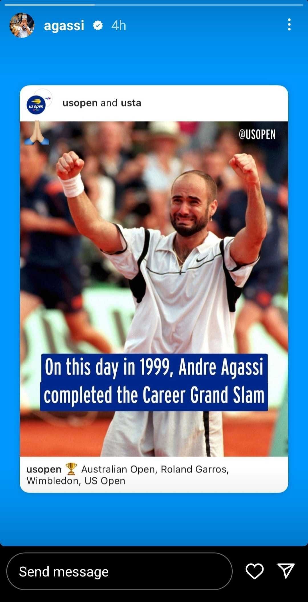 Andre Agassi&#039;s Instagram story