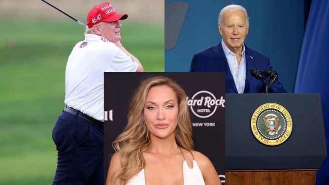 Paige Spiranac trolls herself with Donald Trump and Joe Biden's golf handicap debate