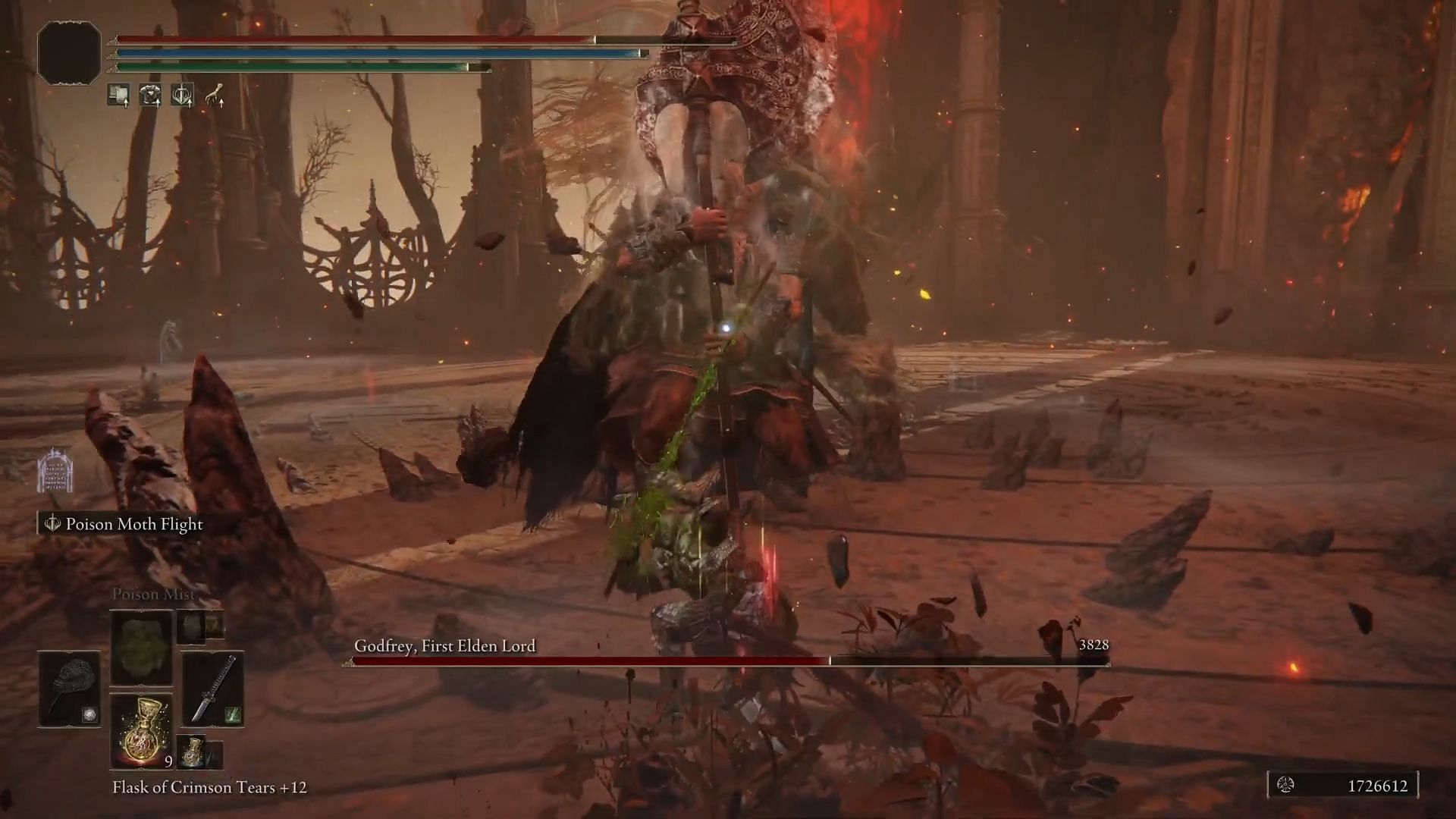 Poison Moth Flight is slow but deadly. (Image via FromSoftware || YouTube/Laservolcano)