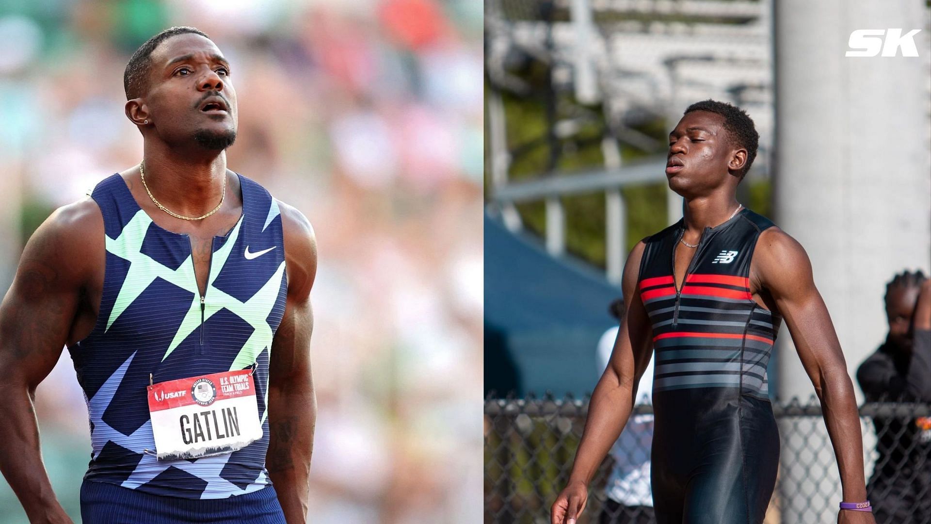 Justin Gatlin and Issam Assinga