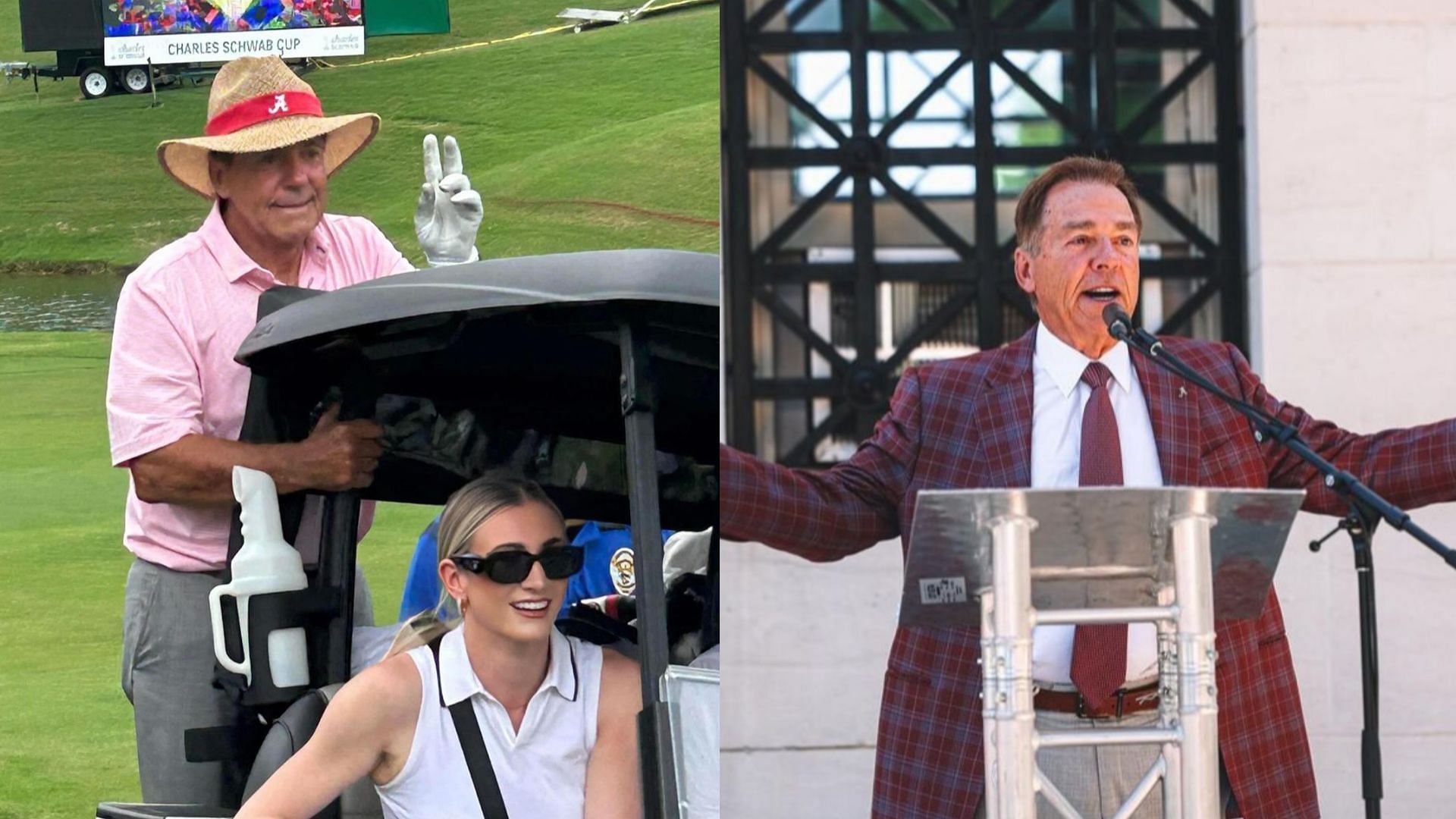 Former Alabama HC Nick Saban and his daughter Kristen Saban