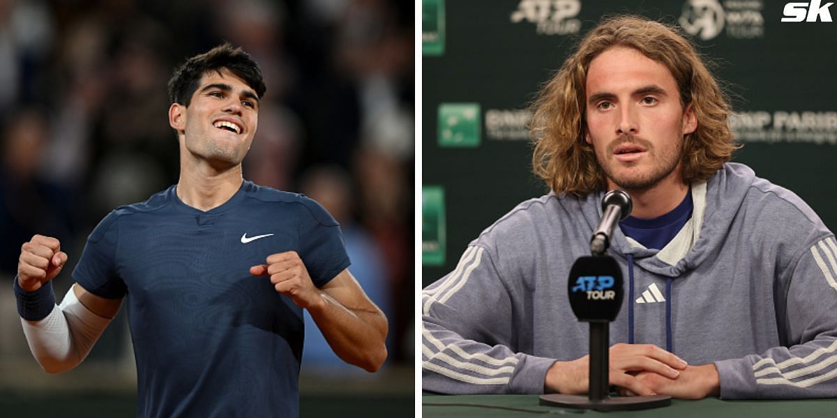 Carlos Alcaraz (L) and Stefanos Tsitsipas (R) [Source: Getty Images]