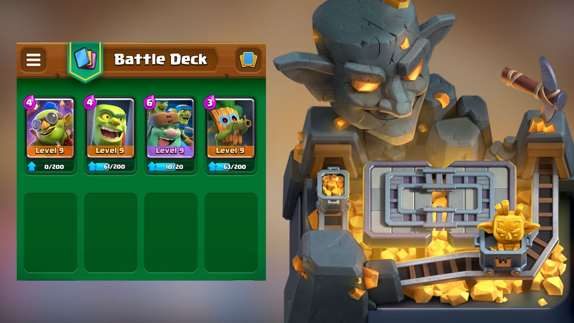 Best decks for Gold Mines in Clash Royale (Image via SuperCell)