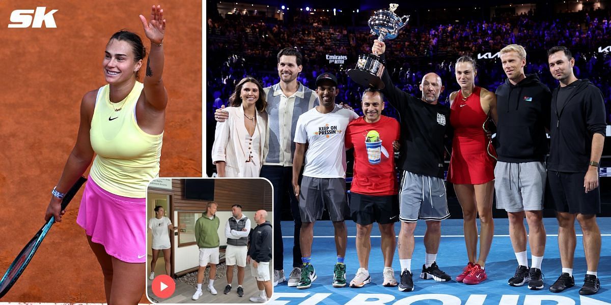 Aryna Sabalenka and her team celebrates winning the Australian Open (Source: Getty)