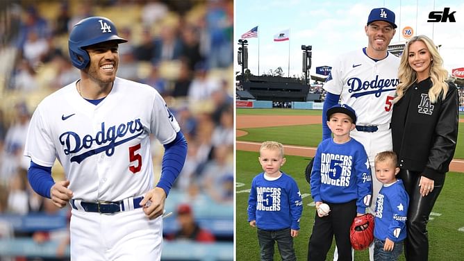 "Getting ready to deal at mini Dodger stadium" - Proud mom Chelsea captures son Charlie following Dodgers star dad Freddie Freeman's footsteps