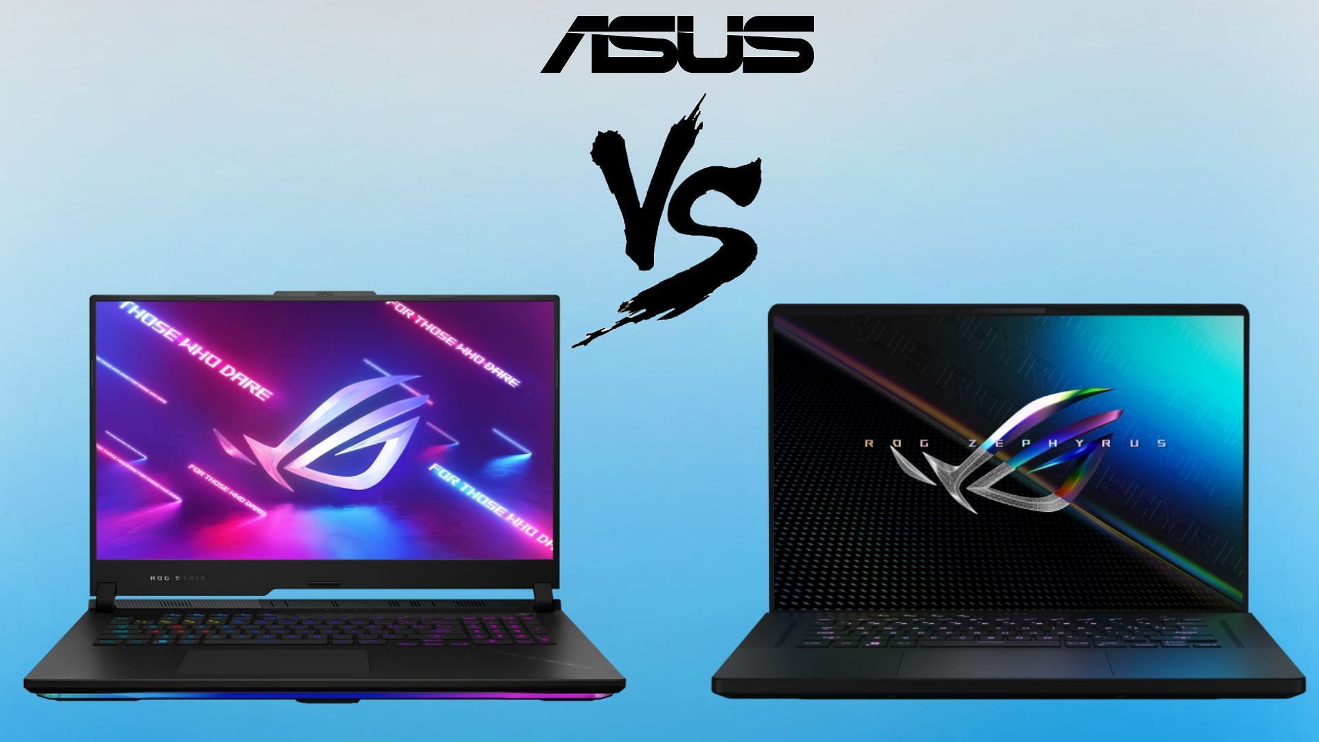 The Asus ROG Strix vs Asus ROG Zephyrus (Image via Asus)