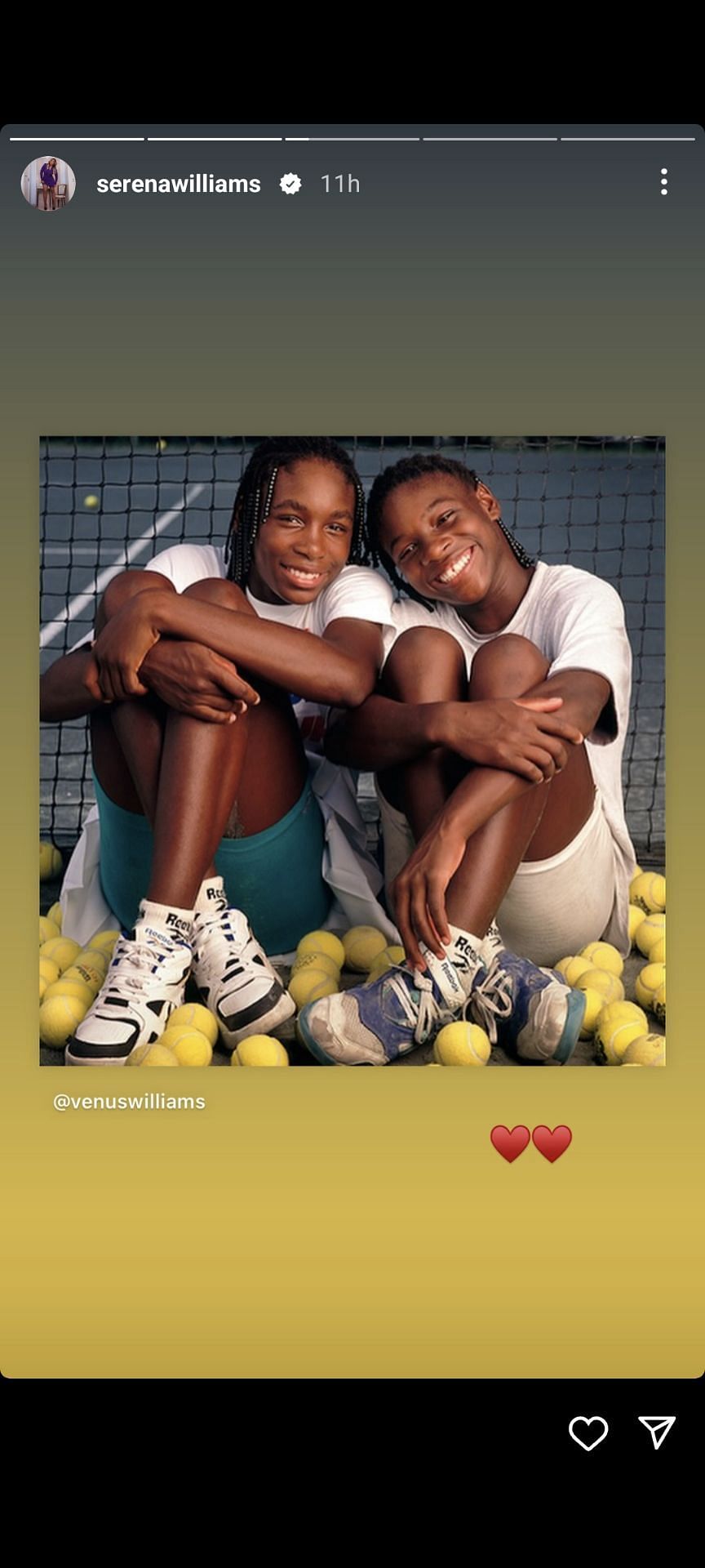 Serena Williams shared Venus Williams&#039; Instagram post