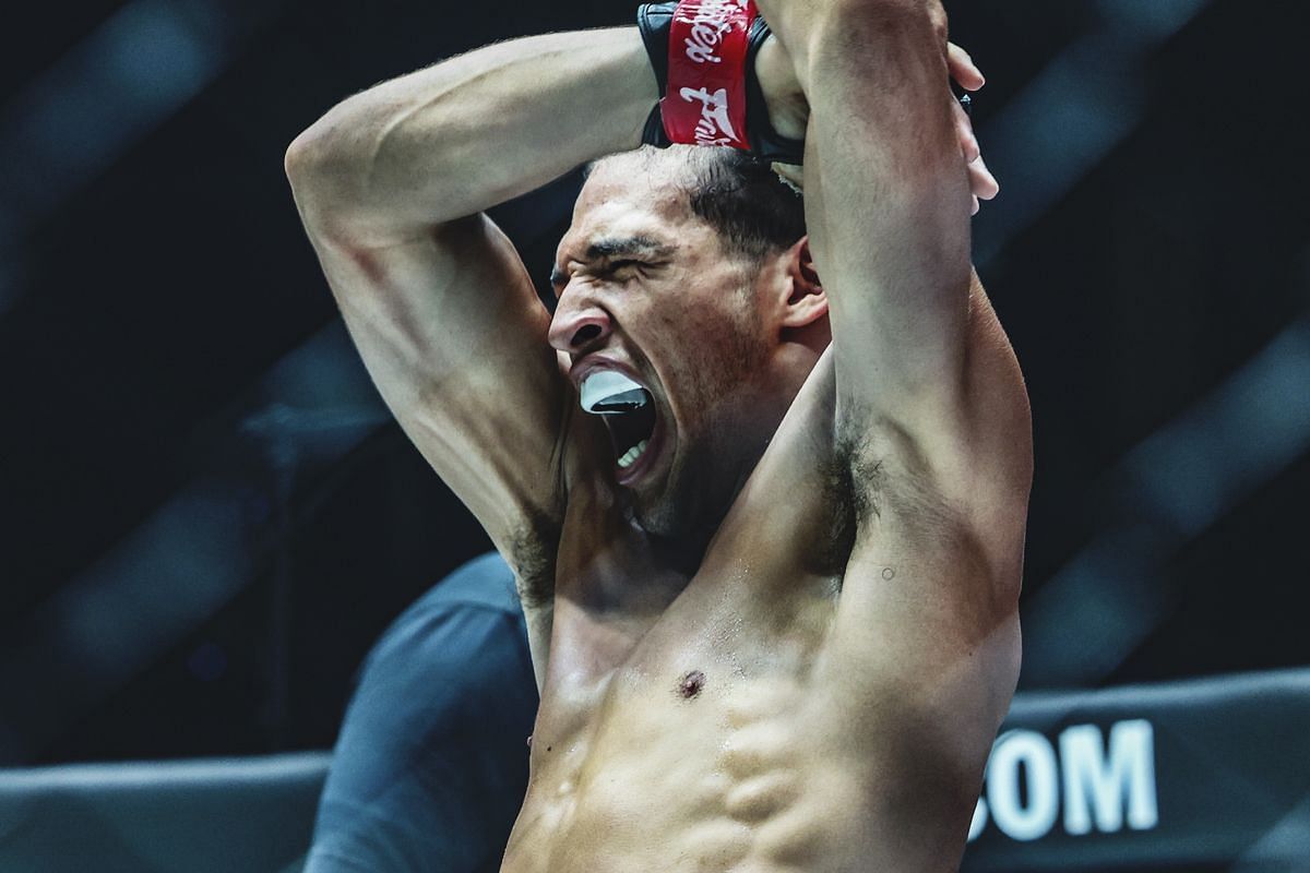 Kade Ruotolo pumped after successful MMA debut. -- Photo by ONE Championship