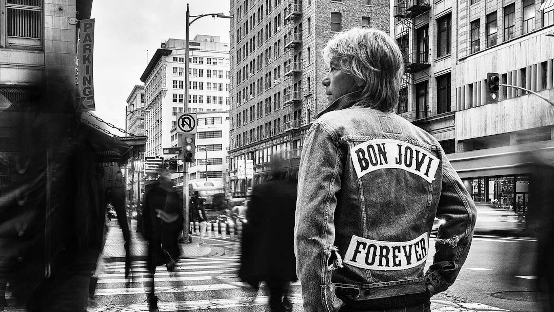 The official cover for Bon Jovi&#039;s 16th studio album &#039;Forever&#039; (Image via Instagram/@bonjovi)