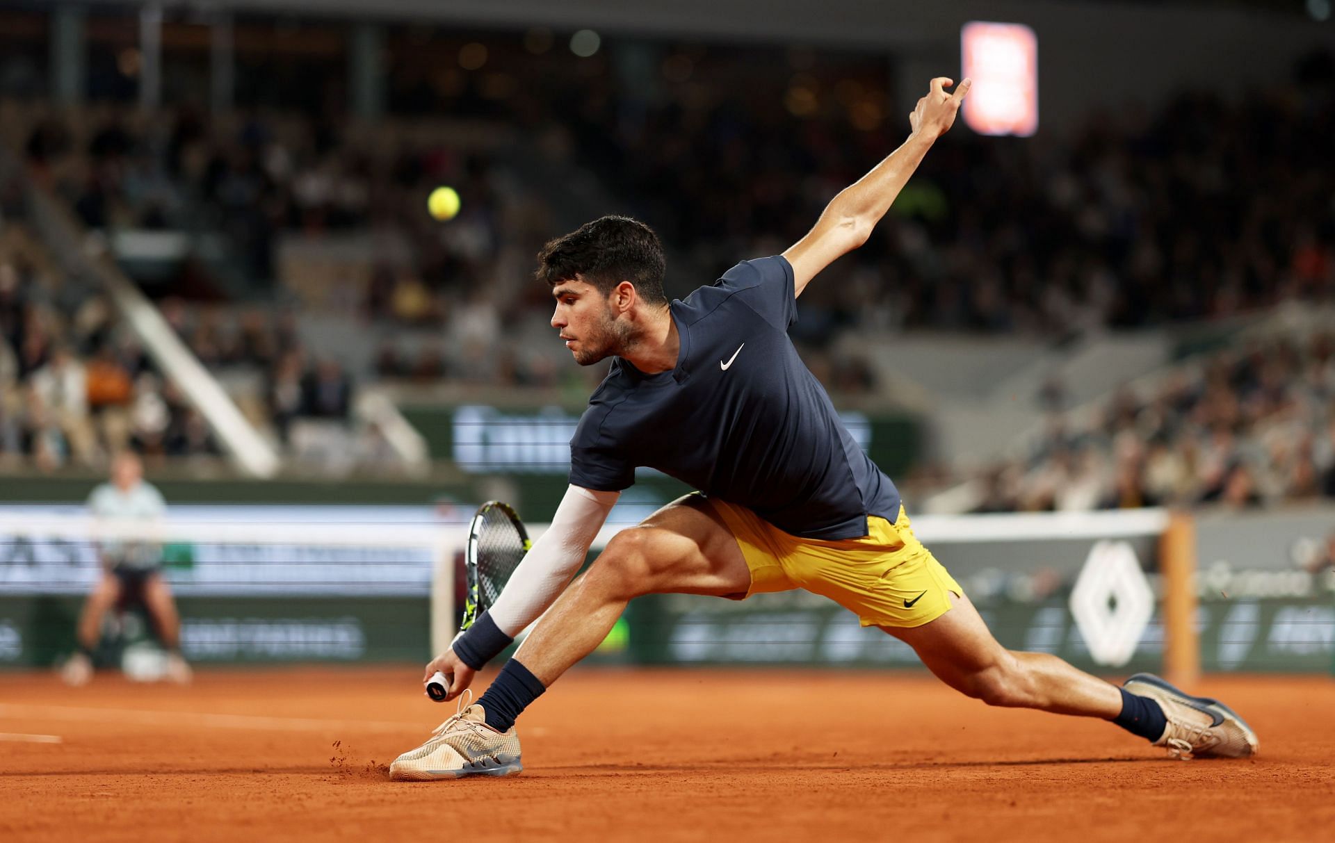 Carlos Alcaraz in action at the French Open