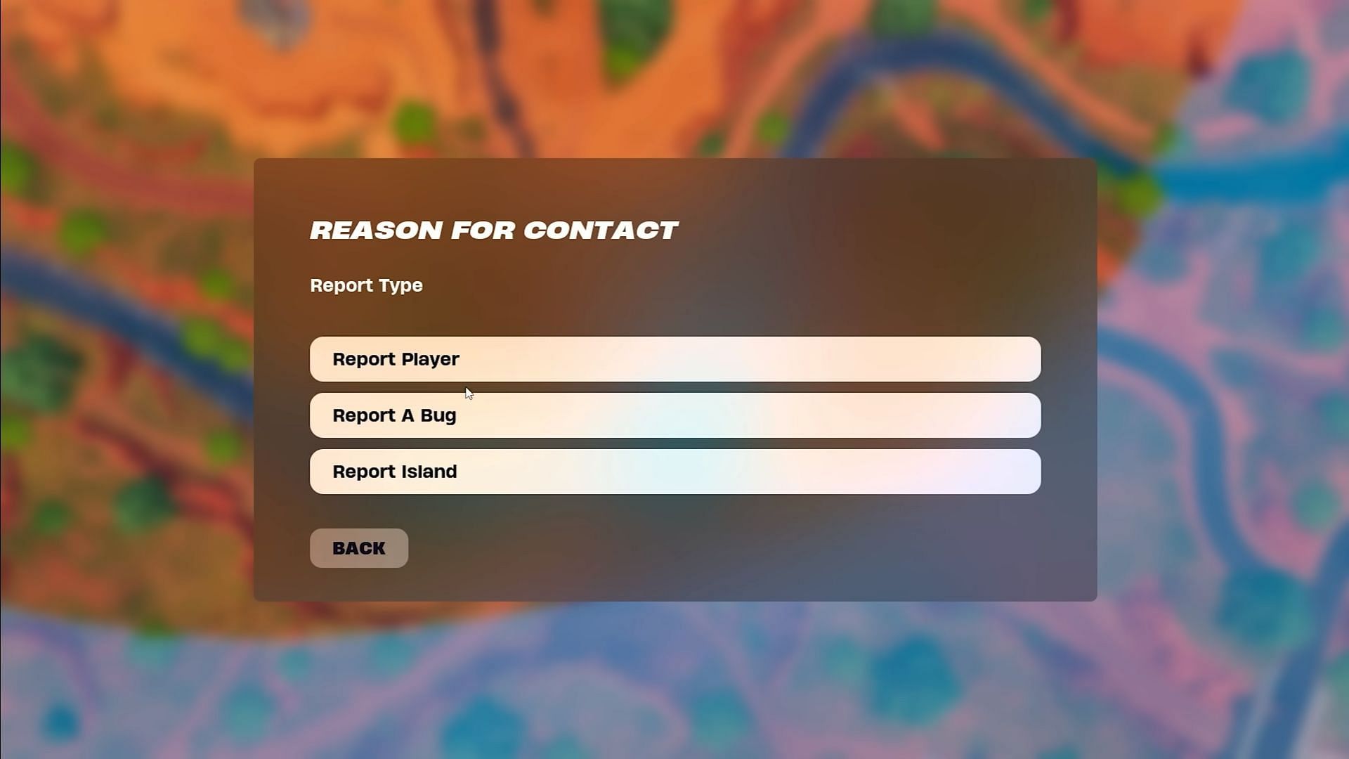 Reporting a player in-game (Image via Epic Games)